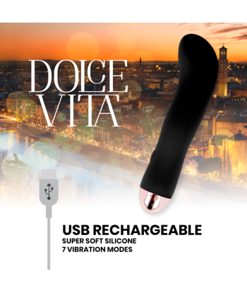 DOLCE VITA - VIBRADOR RECARGABLE TWO NEGRO 7 VELOCIDADES