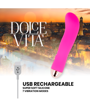 DOLCE VITA - VIBRADOR RECARGABLE TWO ROSA 7 VELOCIDADES