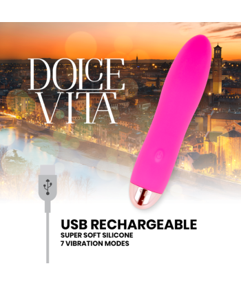 DOLCE VITA - VIBRADOR RECARGABLE FOUR ROSA 7 VELOCIDADES