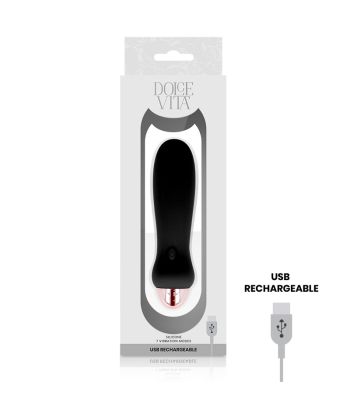 DOLCE VITA - VIBRADOR RECARGABLE FIVE NEGRO 7 VELOCIDADES