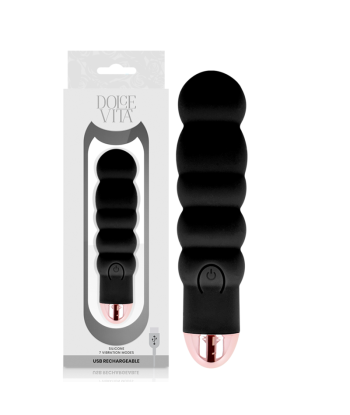 DOLCE VITA - VIBRADOR RECARGABLE SIX NEGRO 7 VELOCIDADES