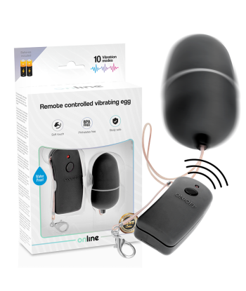 ONLINE - HUEVO VIBRADOR CON MANDO CONTROL REMOTO NEGRO