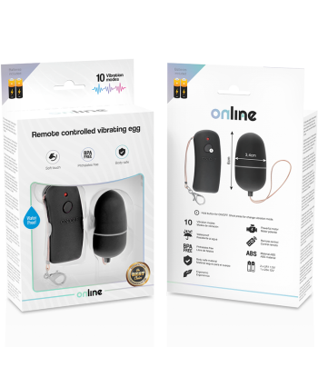 ONLINE - HUEVO VIBRADOR CON MANDO CONTROL REMOTO NEGRO