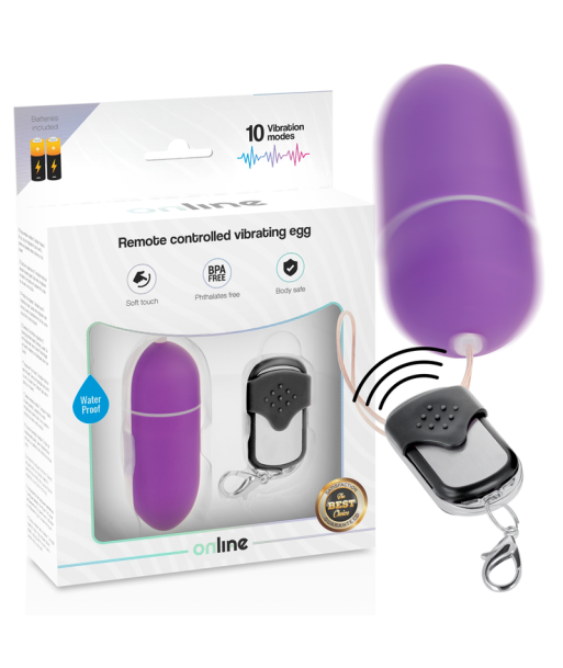 ONLINE - HUEVO VIBRADOR CONTROL REMOTO L LILA ONLINE - HUEVO VIBRADOR CONTROL REMOTO L LILA