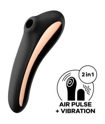 SATISFYER - DUAL KISS ESTIMULADOR CLITORIS NEGRO