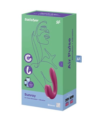 SATISFYER - SUNRAY ESTIMULADOR Y VIBRADOR APP ROJO