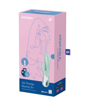 SATISFYER - AIR PUMP BUNNY 5 VIBRADOR RABBIT INFLABLE APP VERDE