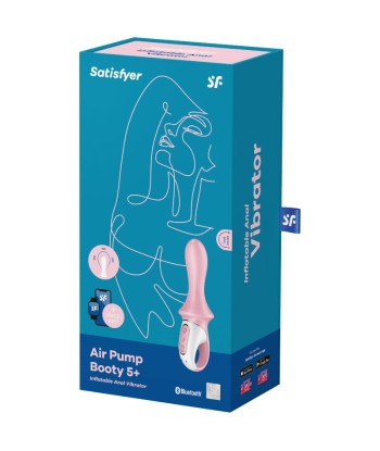SATISFYER - AIR PUMP BOOTY 5 VIBRADOR ANAL INFLABLE ROSA
