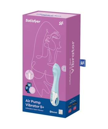 SATISFYER - AIR PUMP VIBRATOR 5 VIBRADOR PUNTO G INFLABLE APP AZUL