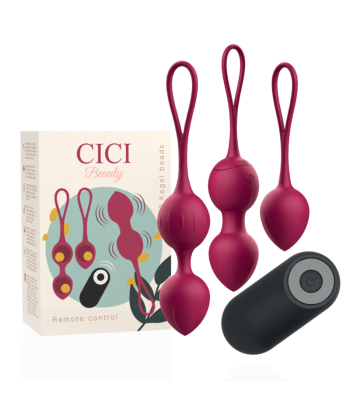 CICI BEAUTY - PREMIUM SILICONE 3 VIBRATING KEGEL BEADS REMOTE CONTROL