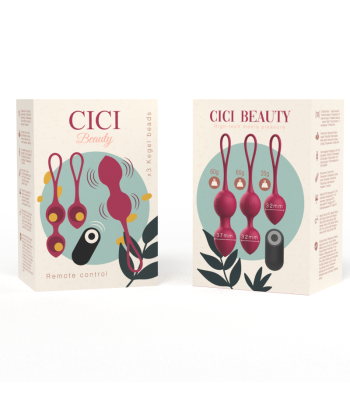 CICI BEAUTY - PREMIUM SILICONE 3 VIBRATING KEGEL BEADS REMOTE CONTROL