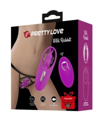 PRETTY LOVE - WILD RABBIT ESTIMULADOR PARA BRAGUITA CON CONTROL REMOTO LILA
