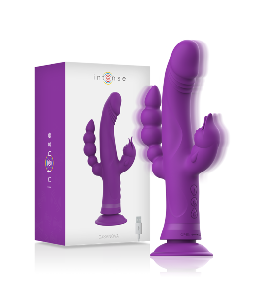 INTENSE - CASANOVA VIBRADOR RABBIT SILICONA TRIPLE MOTOR MORADO
