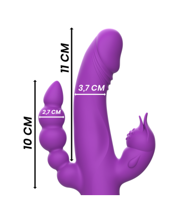 INTENSE - CASANOVA VIBRADOR RABBIT SILICONA TRIPLE MOTOR MORADO