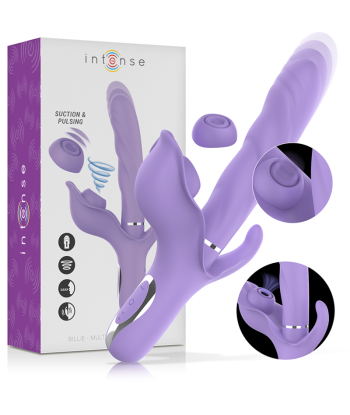 INTENSE - BILLIE VIBRADOR MULTIFUNCIÓN RECARGABLE ONDAS ESTIMULADORAS CON PULSADOR MORADO