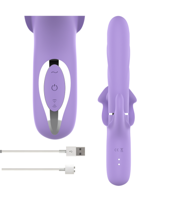 INTENSE - BILLIE VIBRADOR MULTIFUNCIÓN RECARGABLE ONDAS ESTIMULADORAS CON PULSADOR MORADO