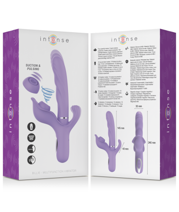 INTENSE - BILLIE VIBRADOR MULTIFUNCIÓN RECARGABLE ONDAS ESTIMULADORAS CON PULSADOR MORADO