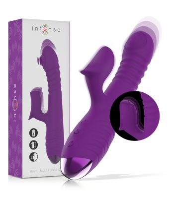 INTENSE - IGGY VIBRADOR MULTIFUNCIÓN RECARGABLE UP and DOWN CON ESTIMULADOR DE CLITORIS MORADO