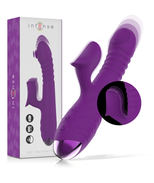 INTENSE - IGGY VIBRADOR MULTIFUNCIÓN RECARGABLE UP and DOWN CON ESTIMULADOR DE CLITORIS MORADO INTENSE - IGGY VIBRADOR MULTIFUNCIÓN RECARGABLE UP and DOWN CON ESTIMULADOR DE CLITORIS MORADO