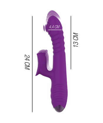 INTENSE - IGGY VIBRADOR MULTIFUNCIÓN RECARGABLE UP and DOWN CON ESTIMULADOR DE CLITORIS MORADO