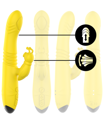 INTENSE - TOKY VIBRADOR MULTIFUNCIÓN RECARGABLE UP and DOWN CON ESTIMULADOR DE CLITORIS AMARILLO INTENSE - TOKY VIBRADOR MULTIFUNCIÓN RECARGABLE UP and DOWN CON ESTIMULADOR DE CLITORIS AMARILLO
