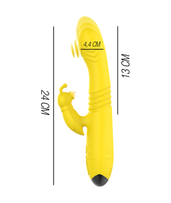 INTENSE - TOKY VIBRADOR MULTIFUNCIÓN RECARGABLE UP and DOWN CON ESTIMULADOR DE CLITORIS AMARILLO INTENSE - TOKY VIBRADOR MULTIFUNCIÓN RECARGABLE UP and DOWN CON ESTIMULADOR DE CLITORIS AMARILLO