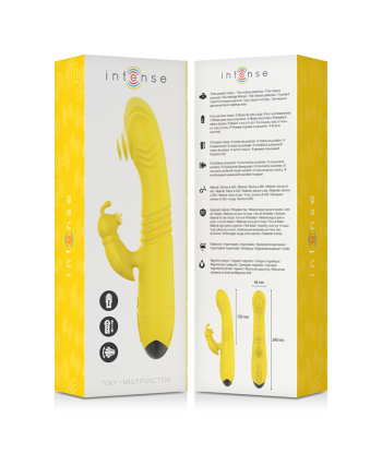 INTENSE - TOKY VIBRADOR MULTIFUNCIÓN RECARGABLE UP and DOWN CON ESTIMULADOR DE CLITORIS AMARILLO INTENSE - TOKY VIBRADOR MULTIFUNCIÓN RECARGABLE UP and DOWN CON ESTIMULADOR DE CLITORIS AMARILLO
