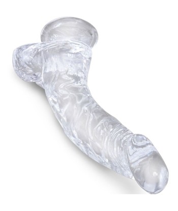 KING COCK - CLEAR PENE REALÍSTICO CURVADO CON TESTÍCULOS 16.5 CM TRANSPARENTE