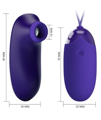 PRETTY LOVE - ESTIMULADOR Y HUEVO PORTATIL