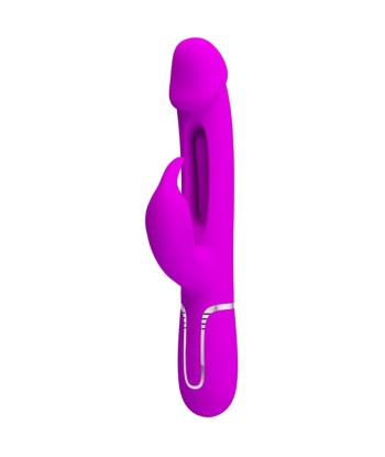 PRETTY LOVE - KAMPAS VIBRADOR RABBIT 3 EN 1 MULTIFUNCIÓN CON LENGUA FUCSIA