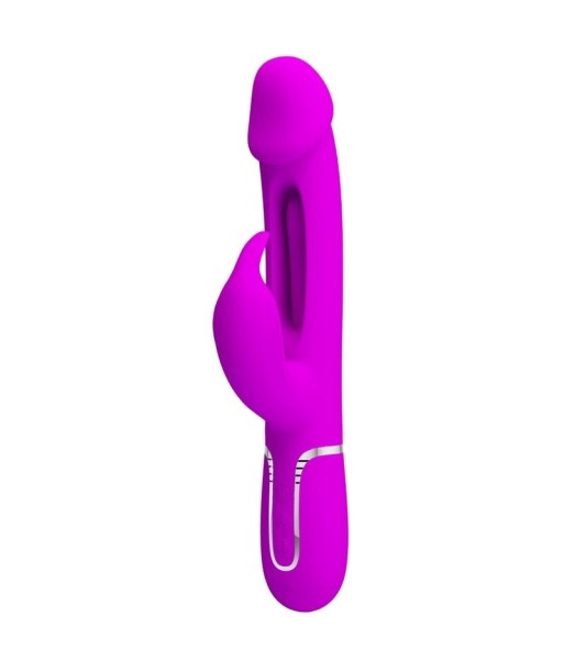 PRETTY LOVE - KAMPAS VIBRADOR RABBIT 3 EN 1 MULTIFUNCIÓN CON LENGUA FUCSIA