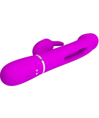 PRETTY LOVE - KAMPAS VIBRADOR RABBIT 3 EN 1 MULTIFUNCIÓN CON LENGUA FUCSIA