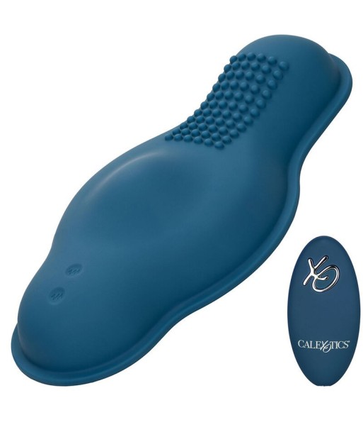 CALEXOTICS - RIDER MASAJEADOR DOBLE MOTOR CONTROL REMOTO AZUL