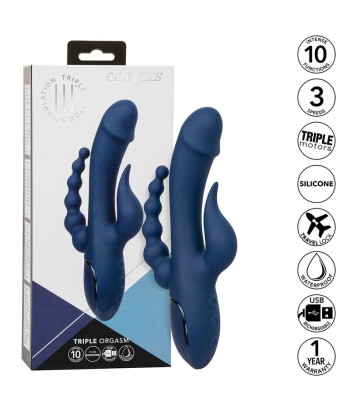CALEXOTICS - VIBRADOR TRIPLE ORGASM AZUL