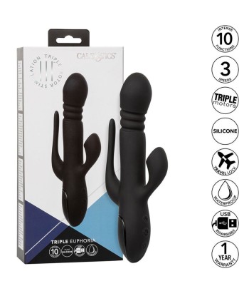 CALEXOTICS - VIBRADOR TRIPLE EUPHORIA NEGRO