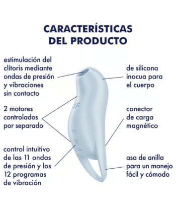 SATISFYER - POCKET PRO 1 ESTIMULADOR CLÍTORIS AZUL CLARO