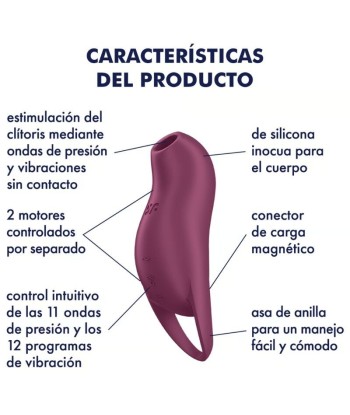 SATISFYER - POCKET PRO 1 ESTIMULADOR CLÍTORIS GRANATE