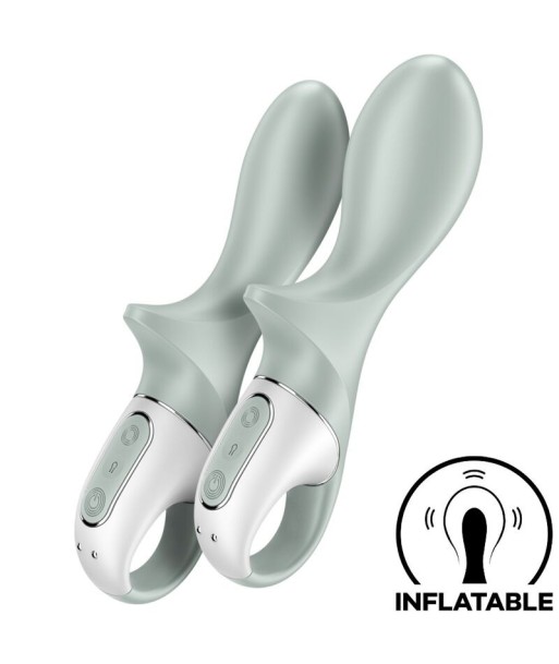 SATISFYER - AIR PUMP BOOTY 3 VIBRADOR ANAL INFLABLE VERDE GRIS