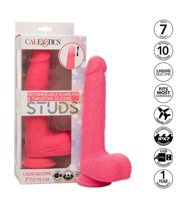 CALEXOTICS - STUDS VIBRADOR REALÍSTICO 10 VIBRACIONES Y ROSA