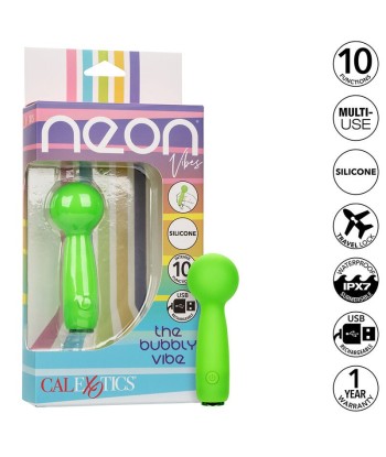 CALEXOTICS - NEON VIBES THE BUBBLY VIBE MINI MASAJEADOR 10 VIBRACIONES VERDE