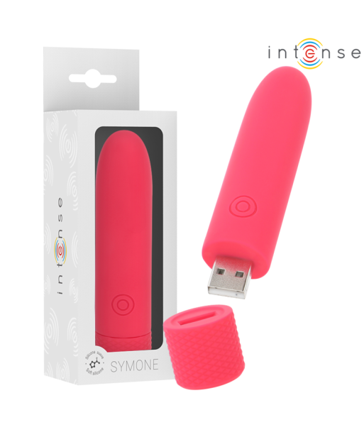 INTENSE - SYMONE BALA VIBRADORA RECARGABLE POR USB 8 VIBRACIONES ROJO 10 X 2.2 CM