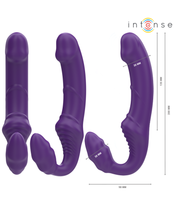 INTENSE - JILL VIBRADOR DOBLE 20 CM VIOLETA CONTROL REMOTO