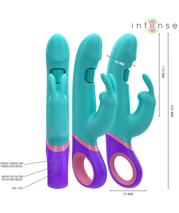 INTENSE - MÓNICA VIBRADOR RABBIT CON ESTIMULADOR ROTATORIO DEL PUNTO G AZUL