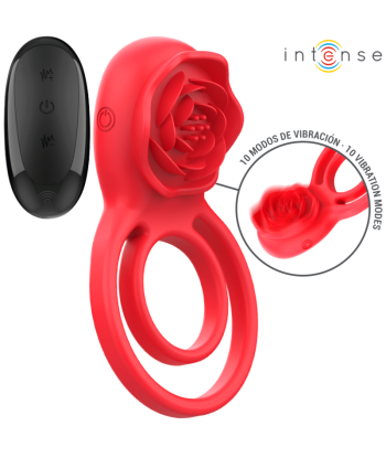 INTENSE - GAIL ROSA ESTIMULADORA 10 VIBRACIONES ROJO CONTROL REMOTO