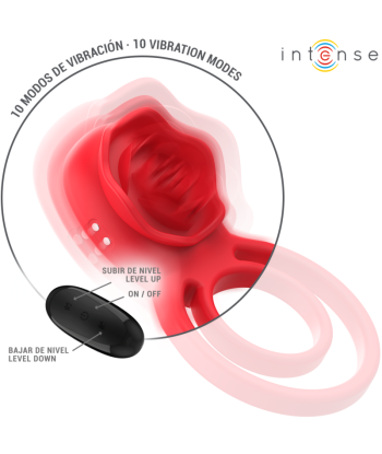 INTENSE - GAIL ROSA ESTIMULADORA 10 VIBRACIONES ROJO CONTROL REMOTO
