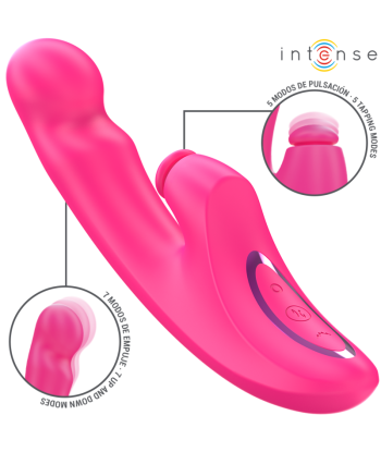 INTENSE - EMI VIBRADOR 13,5 CM MULTIFUNCIÓN 3 EN 1 10 VIBRACIONES ROSA