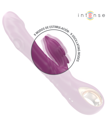 INTENSE - HALLE VIBRADOR MULTIFUNCIÓN CON LENGUA ESTIMULADORA EN FORMA DE DELFÍN MORADO