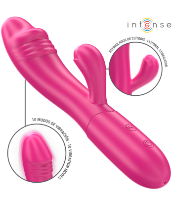 INTENSE - IVY VIBRADOR FLEXIBLE 10 VIBRACIONES CON LENGUA ESTIMULADORA ROSA