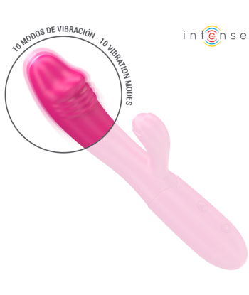INTENSE - IVY VIBRADOR FLEXIBLE 10 VIBRACIONES CON LENGUA ESTIMULADORA ROSA