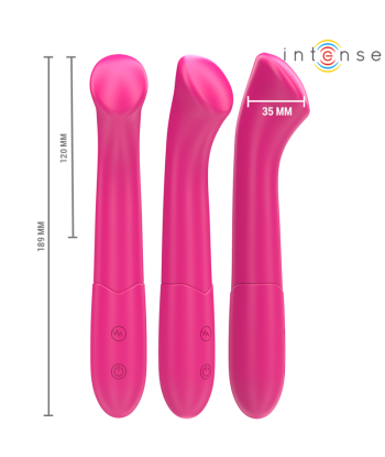INTENSE - PATY VIBRADOR 19 CM FLEXIBLE 10 VIBRACIONES MODELO 2 ROSA